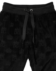 Dolce & Gabbana Black All-Over DG Logo Print Jogger Pants