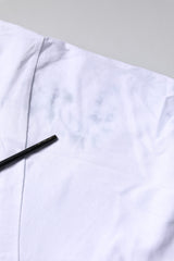 Dolce & Gabbana White Print Lace-Up Cotton Crew Neck T-shirt