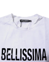 Dolce & Gabbana White Bellissima Cotton Crew Neck T-shirt