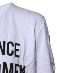 Dolce & Gabbana White Cotton Printed Round Neck Top T-shirt