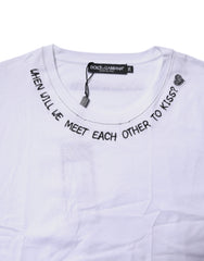 Dolce & Gabbana White Cotton Sleeveless Printed Tank T-shirt