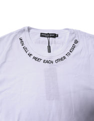 Dolce & Gabbana White Cotton Sleeveless Printed Tank T-shirt