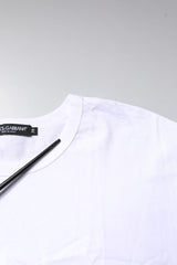 Dolce & Gabbana White Cotton Crew Neck Cropped Top T-shirt