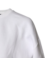 Dolce & Gabbana White Cotton Blend 3/4 Sleeves Blouse Top