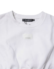 Dolce & Gabbana White Cotton Blend 3/4 Sleeves Blouse Top