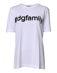 Dolce & Gabbana White #DGFAMILY Embroidery Cotton T-shirt
