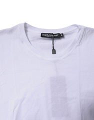 Dolce & Gabbana White Cotton Sleeveless Round Neck Tank Top