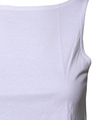 Dolce & Gabbana White Cotton Sleeveless Round Neck Tank Top