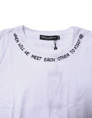 Dolce & Gabbana White Cotton Sleeveless Printed Tank T-shirt