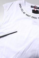 Dolce & Gabbana White Cotton Sleeveless Printed Tank T-shirt