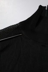 Dolce & Gabbana Black Knit Long Sleeves Turtleneck Slim Top