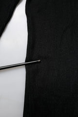 Dolce & Gabbana Black Knit Long Sleeves Turtleneck Slim Top