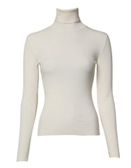 Dolce & Gabbana Cream Long Sleeves Turtleneck Slim Sweater