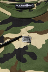 Dolce & Gabbana Multicolor Camou Cropped Sweatshirt Sweater