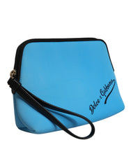 Dolce & Gabbana Blue DG Logo Print Clutch Zip Borse Pouch Bag