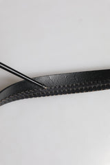 Dolce & Gabbana Black Leather Silver Tone Metal Buckle Belt