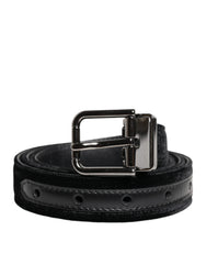 Dolce & Gabbana Black Leather Metal Buckle Classic Belt
