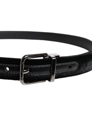 Dolce & Gabbana Black Leather Metal Buckle Classic Belt