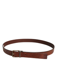Dolce & Gabbana Brown Leather Metal Buckle Classic Belt