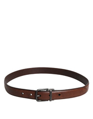 Dolce & Gabbana Brown Leather Metal Buckle Classic Belt