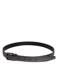 Dolce & Gabbana Black Leather Classic Metal Logo Buckle Belt