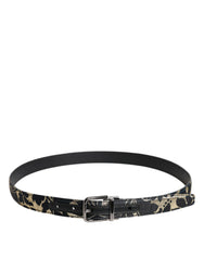 Dolce & Gabbana Multicolor Jacquard Leather Logo Buckle Belt