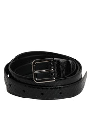 Dolce & Gabbana Black Leather Classic Metal Logo Buckle Belt