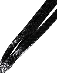 Dolce & Gabbana Black Leather Classic Metal Logo Buckle Belt