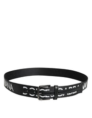 Dolce & Gabbana Black Leather Classic Metal Logo Buckle Belt