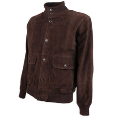 Emilio Romanelli Brown Calfskin Men Bomber Jacket