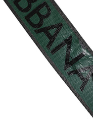 Dolce & Gabbana Green Black Classic Metal Logo Buckle Belt