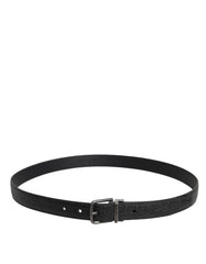 Dolce & Gabbana Black Calf Leather Classic Metal Buckle Belt