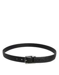Dolce & Gabbana Black Calf Leather Classic Metal Buckle Belt