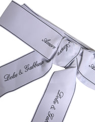 Dolce & Gabbana White Waist Ribbon Wide Bow Logo Belt