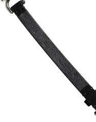 Dolce & Gabbana Black Leather Daisy Crystal Embellish Waist Belt