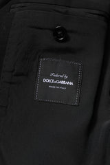 Dolce & Gabbana Black Wool Slim Fit Coat Blazer Jacket Suit