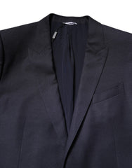 Dolce & Gabbana Black Wool Single Breasted Coat Blazer Suit