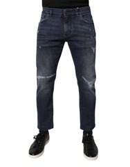 Dolce & Gabbana Blue Cotton Stretch Skinny Men Denim Jeans