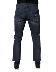 Dolce & Gabbana Blue Cotton Stretch Skinny Men Denim Jeans