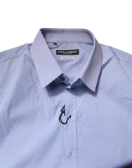 Dolce & Gabbana Light Blue Cotton SICILIA Dress Formal Shirt