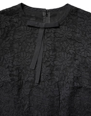 Dolce & Gabbana Black Lace STAFF Crew Neck Long Sleeves Top