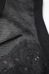 Dolce & Gabbana Black Lace Sheer Crew Neck Sleeveless Top
