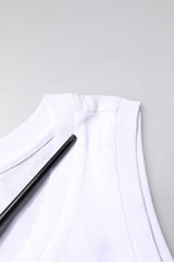 Dolce & Gabbana White Cotton Sleeveless Crew Neck T-shirt