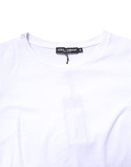Dolce & Gabbana White Cotton Crew Neck Short Sleeves T-shirt