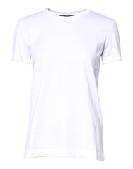 Dolce & Gabbana White Cotton Crew Neck Short Sleeves T-shirt