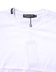 Dolce & Gabbana White Cotton Crew Neck Short Sleeves T-shirt