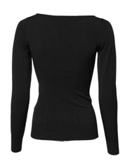 Dolce & Gabbana Black Viscose Long Sleeves Pullover Top