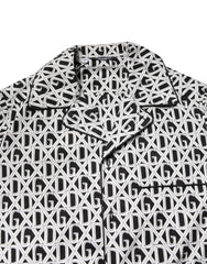 Dolce & Gabbana Black White DG Print Cotton Pajama Set Sleepwear