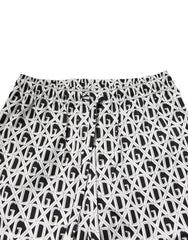 Dolce & Gabbana Black White DG Print Cotton Pajama Set Sleepwear