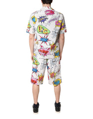 Dolce & Gabbana White Cartoon Print Cotton Men Pajama Set Sleepwear